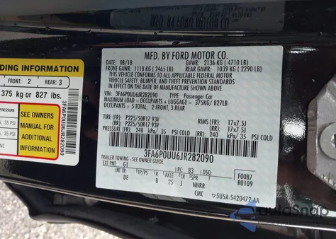 2018 Ford Fusion Hybrid S from USA, damaged, VIN 3FA6P0UU6JR282090